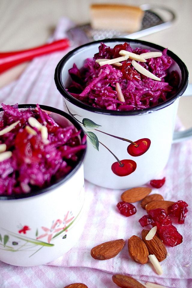 Winterlicher Rotkohlsalat mit Cranberries und Mandeln | Fee ist mein Name