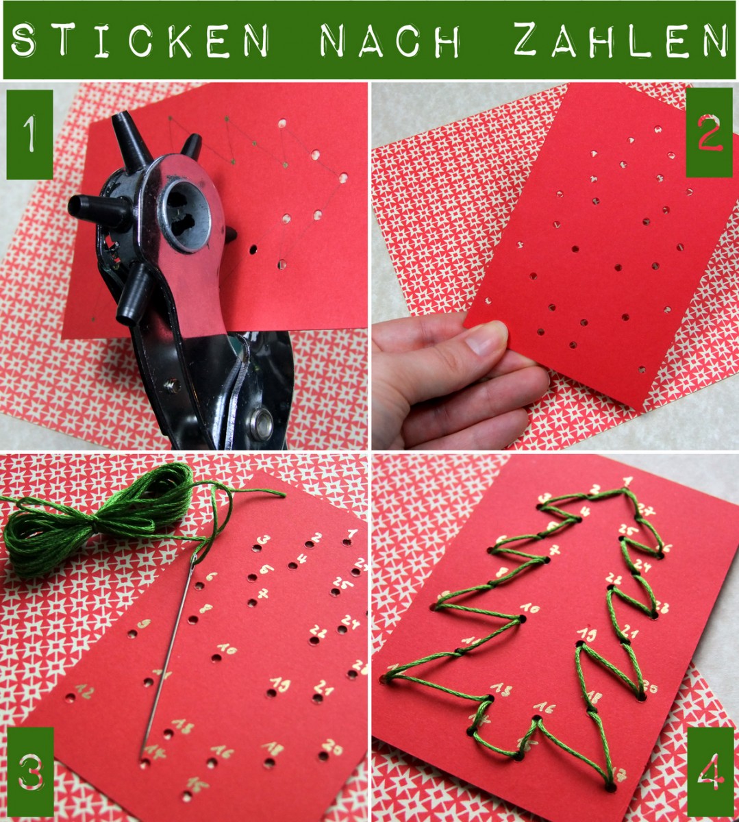 „Sticken nach Zahlen“ – Geschenkanhänger DIY