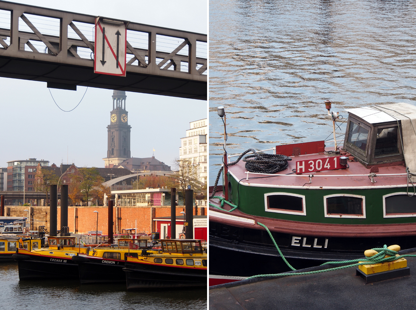 Hamburger Hafen - Szenerie nahe der Speicherstadt