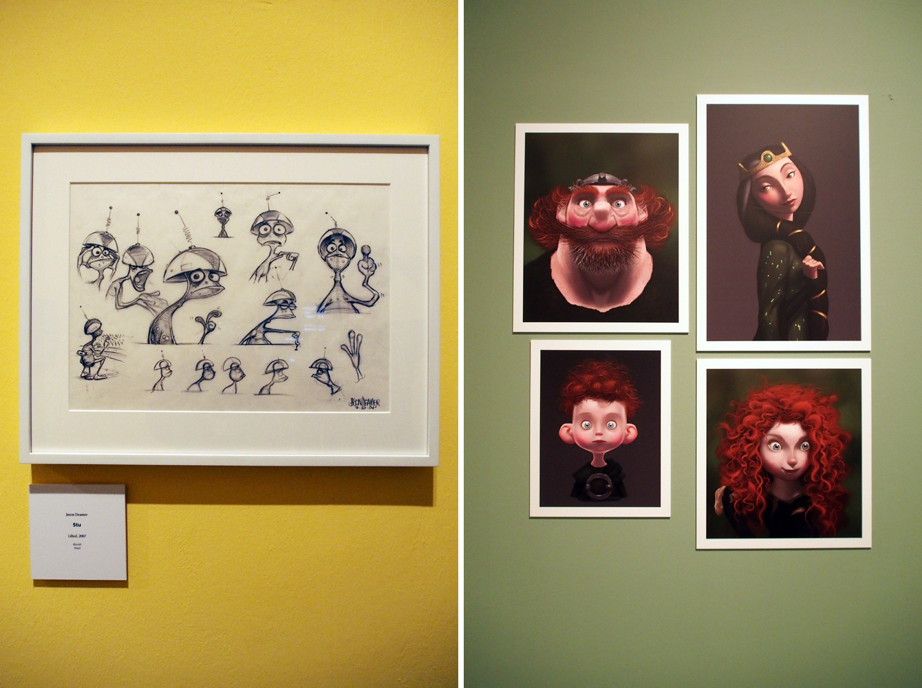 Ausstellung "Pixar - 25 Years of Animation" - Blick in die Ausstellung - Rechte für die abgebildeten Figuren und Kunstwerke liegen bei Pixar, Bildrechte bei "Fee ist mein Name"