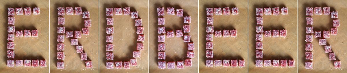 Vefane Erdbeer-Apfel-Geleewürfel - "Fee ist mein Name" // Vegan strawberry apple gum drops