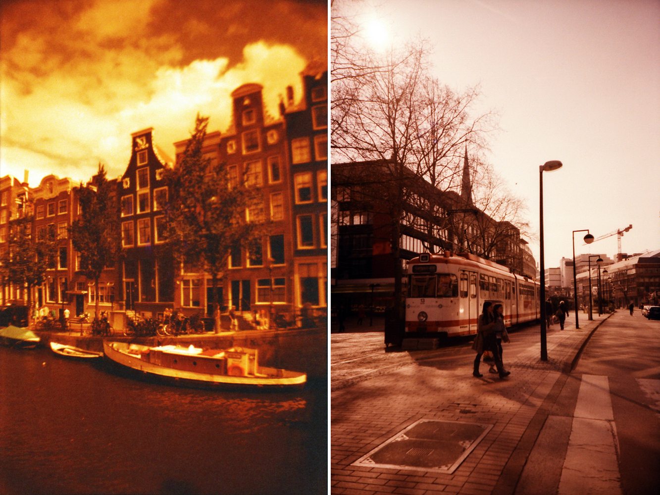 Links: Amsterdam, rechts Dortmund Kampstraße - Lomofotos von "Fee ist mein Name"
