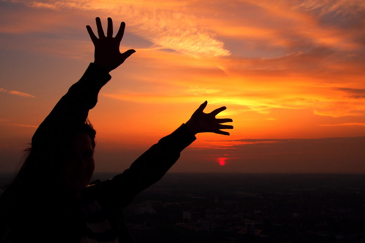 Sonnenuntergang vom Florianturm aus - "Fee ist mein Name"