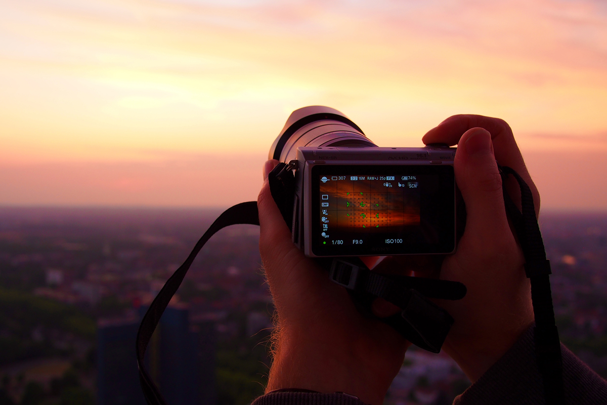 Sonnenuntergang vom Florianturm aus - "Fee ist mein Name"