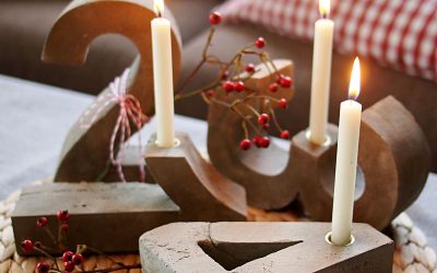 Beton (oder besser: Blitzement-) Adventskranz DIY - "Fee ist mein Name"