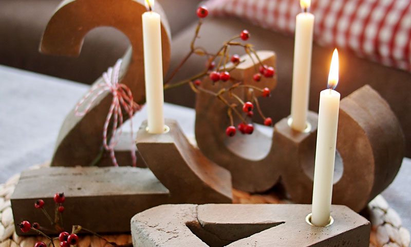 Beton (oder besser: Blitzement-) Adventskranz DIY - "Fee ist mein Name"