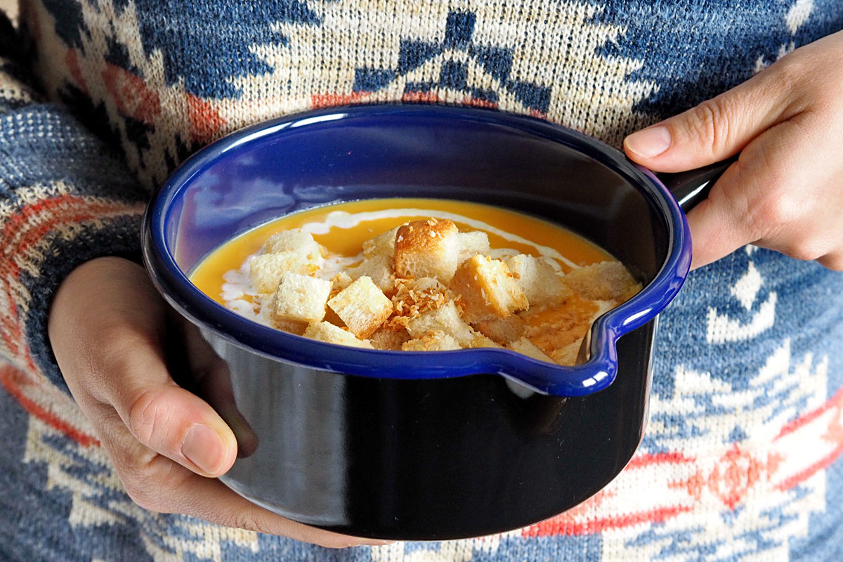 Rezept für Süßkartoffel-Kokos-Möhren-Suppe - "Fee ist mein Name"